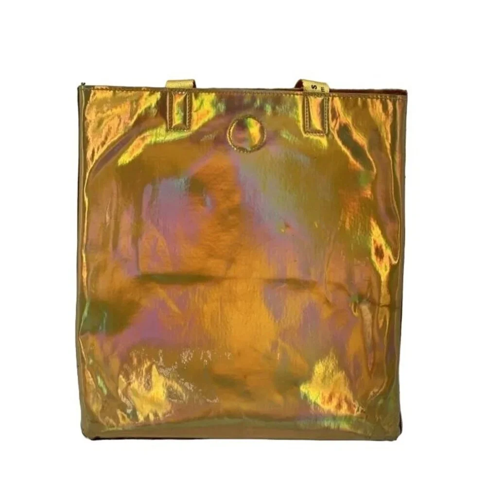 Off White Mily Hologram Tote Bag Laser PU Leather Lightweight Handbag Unicorn